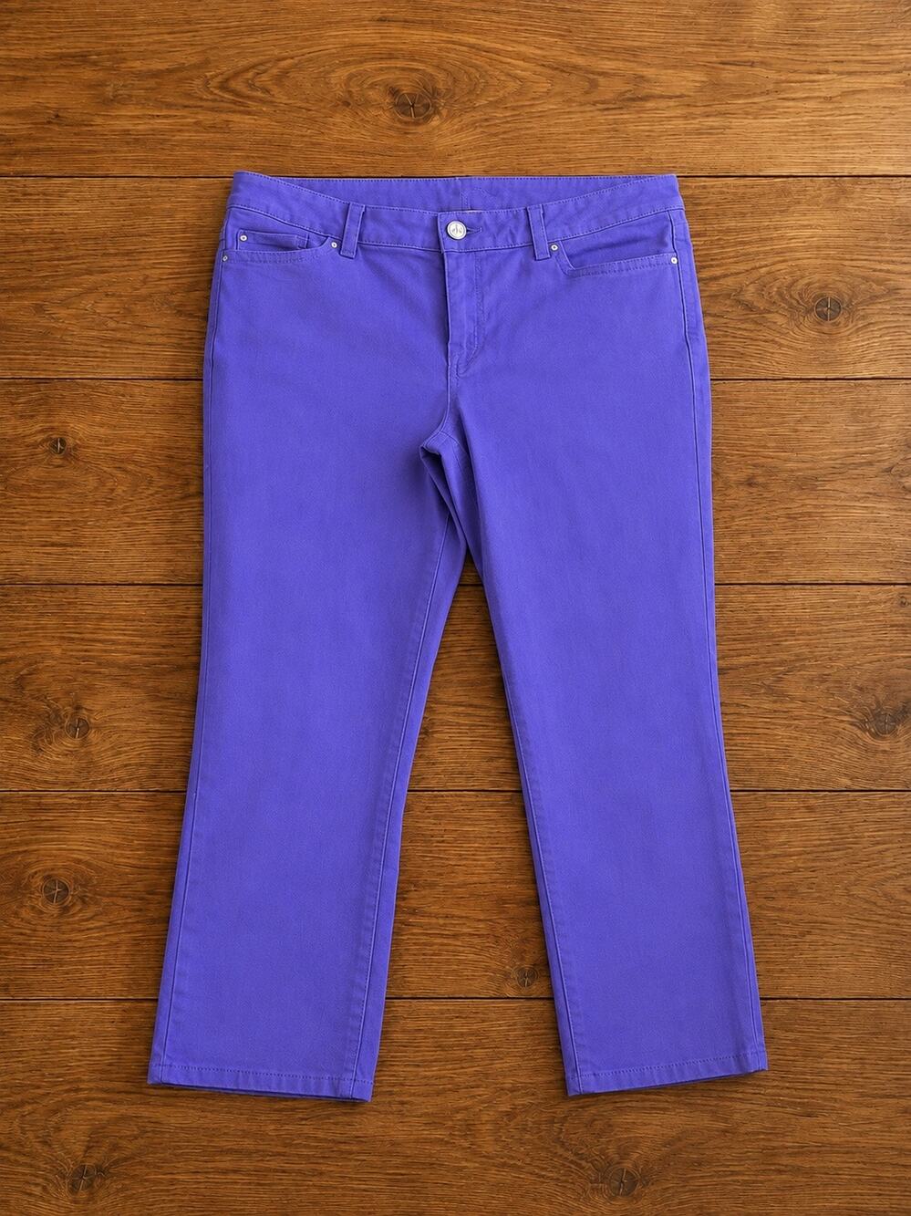 Cache Women’s 5-Pocket Purple Stretch Capri Pants Size 10